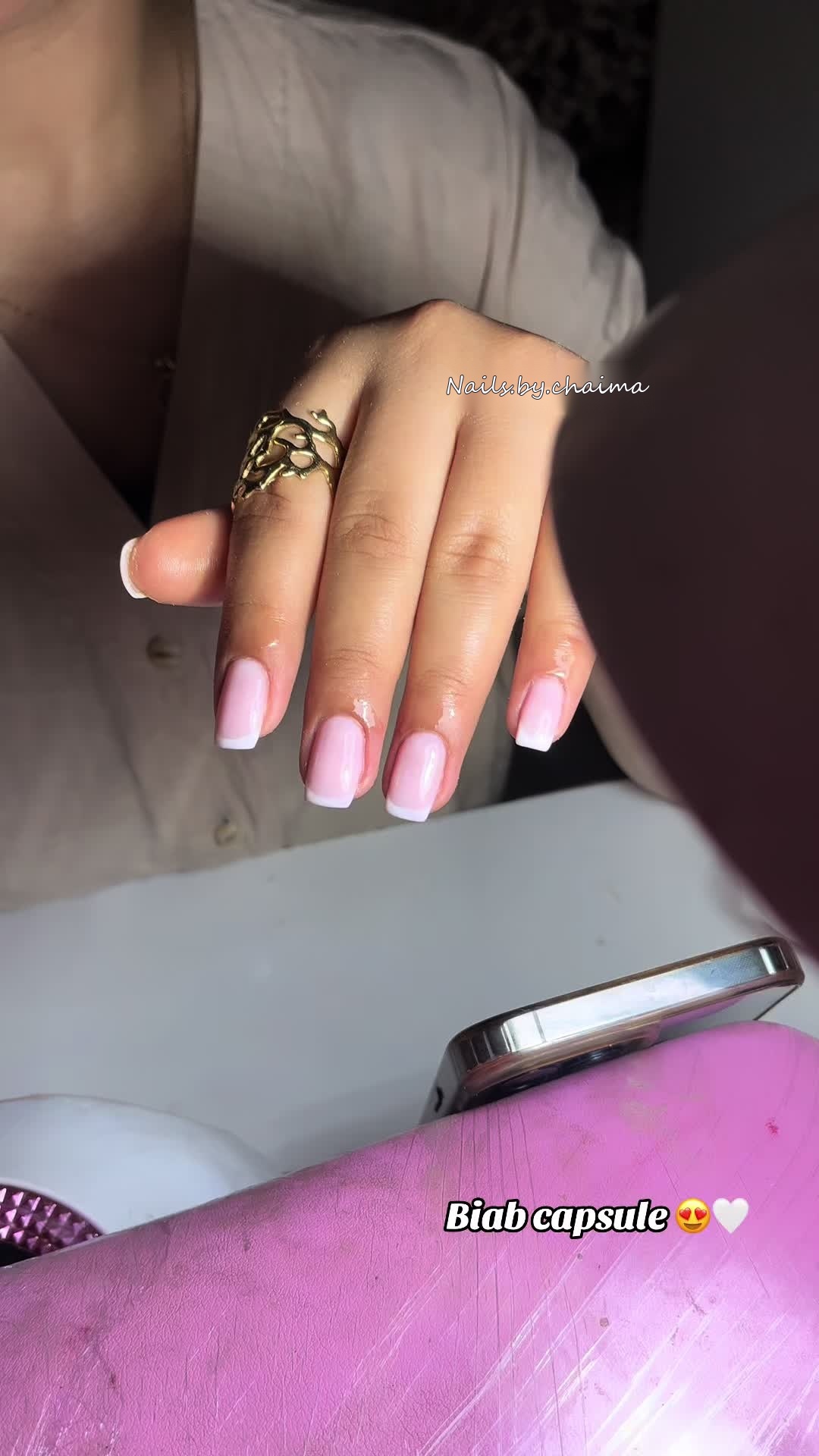Réalisation Chaima Nails - french rose